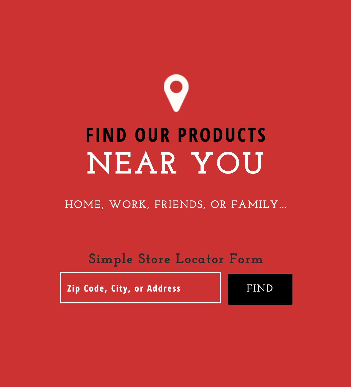 Swaggerty's Sausage Find Us Near You page with locator search.