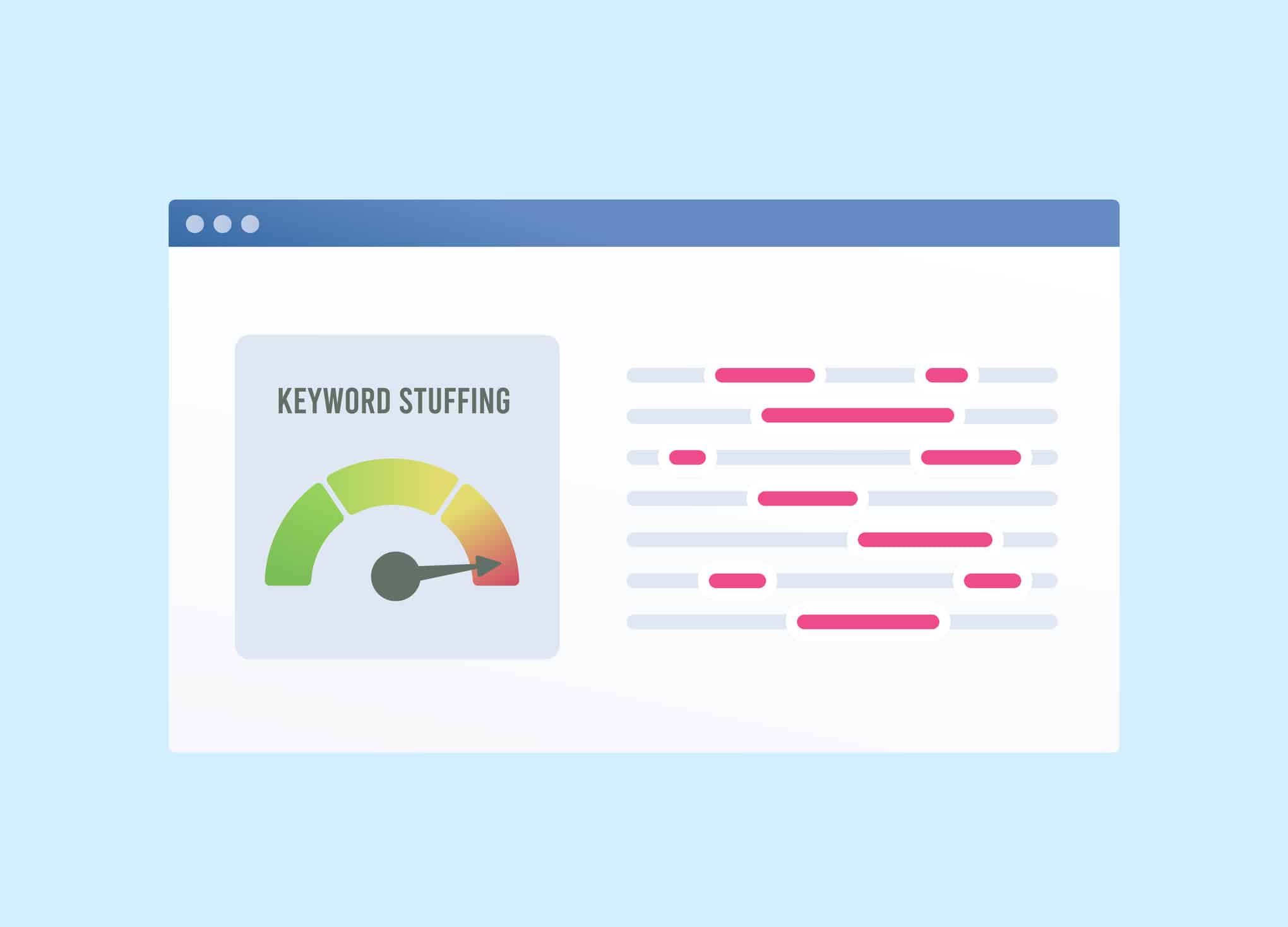 Keyword stuffing - SEO Ranking Factor concept.