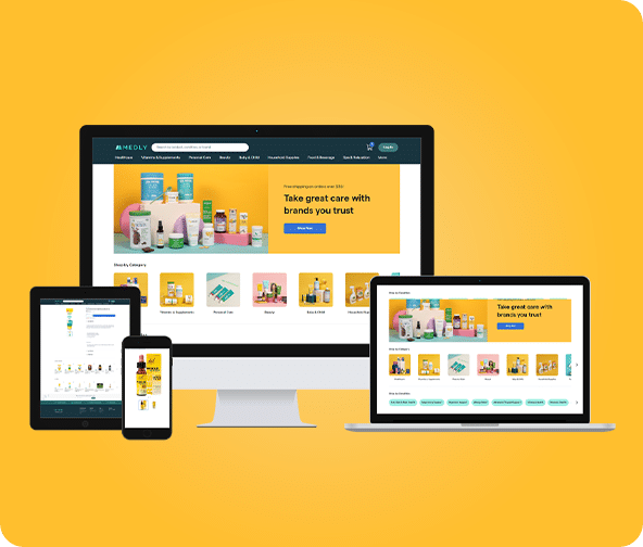 Medly website page views on various device types and sizes.