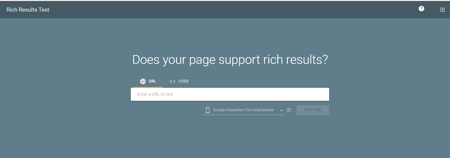 Screenshot of Google Rich Results landing page. 