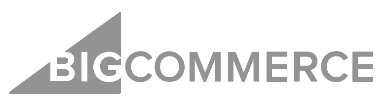 BIGCOMMERCE in grey against light gret background and BIG written in a tilted triangle.