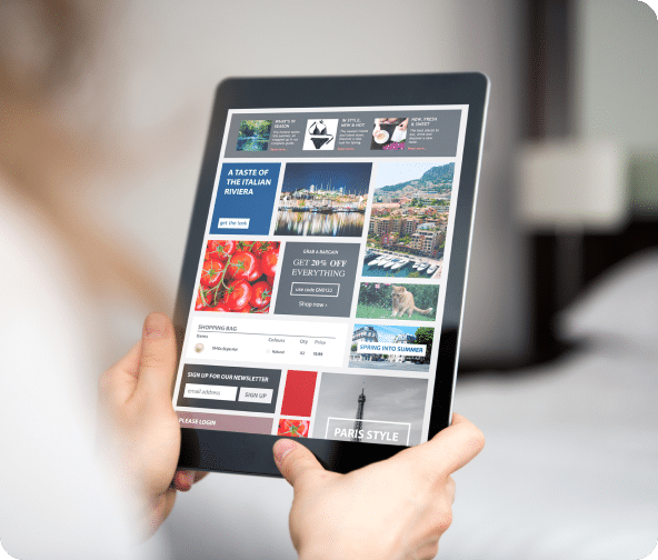 Display ad options shown in tablet view.
