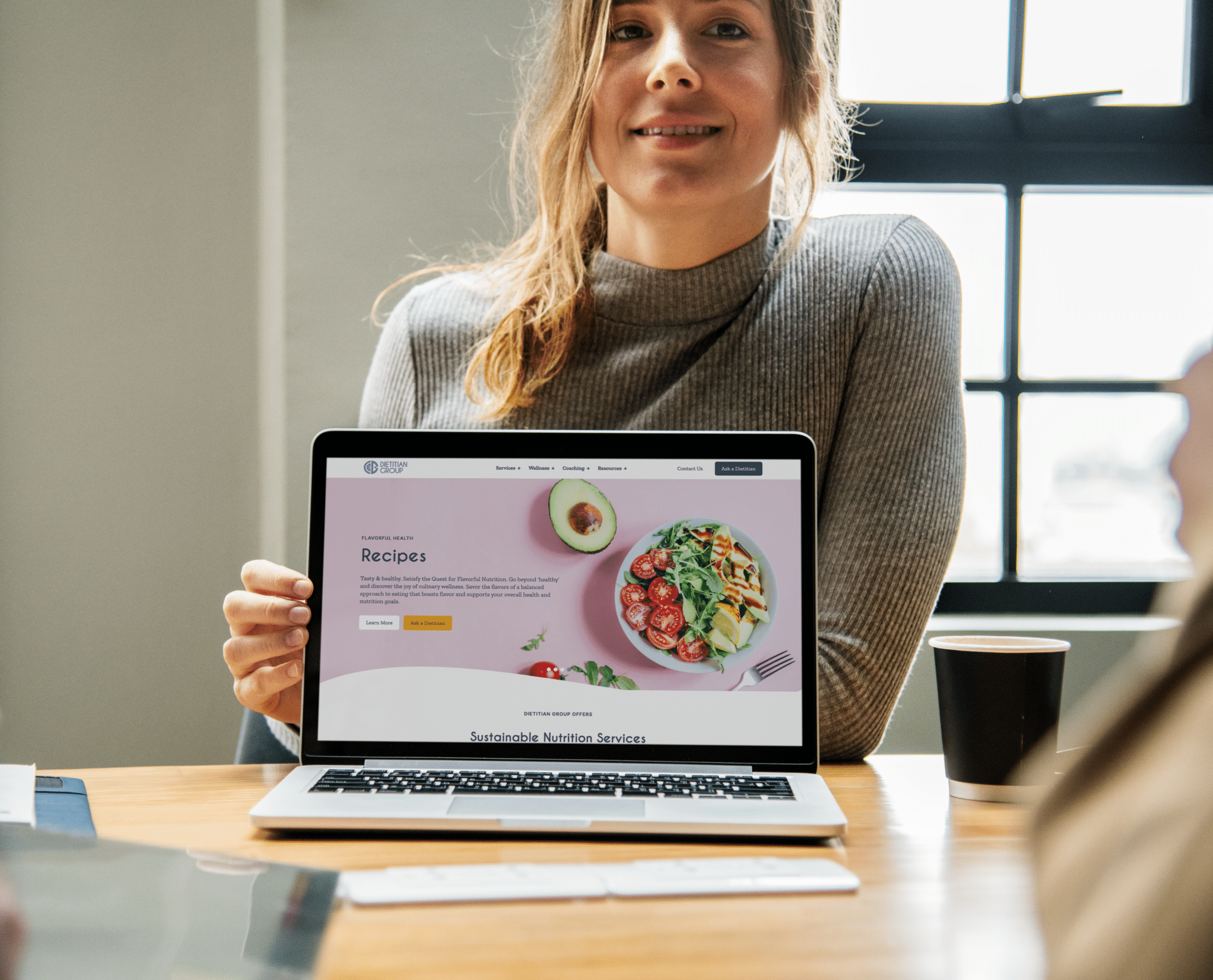 Team member shares the Recipe page of the Dietitian Group website.