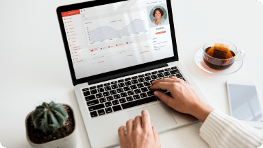 CRM development using Mautic with a view of the Mautic reporting dashboard.