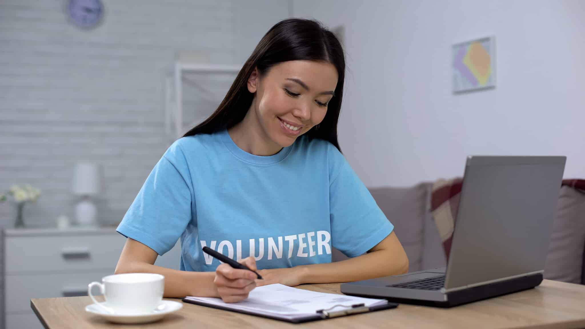 Volunteer sits & answers questions for strategizing social media campaigns to build non-profit brand engagement & awareness.