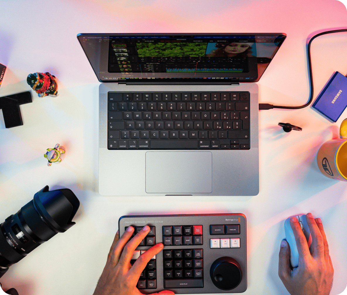 Laptop with a mouse being used for content writing on a laptop.