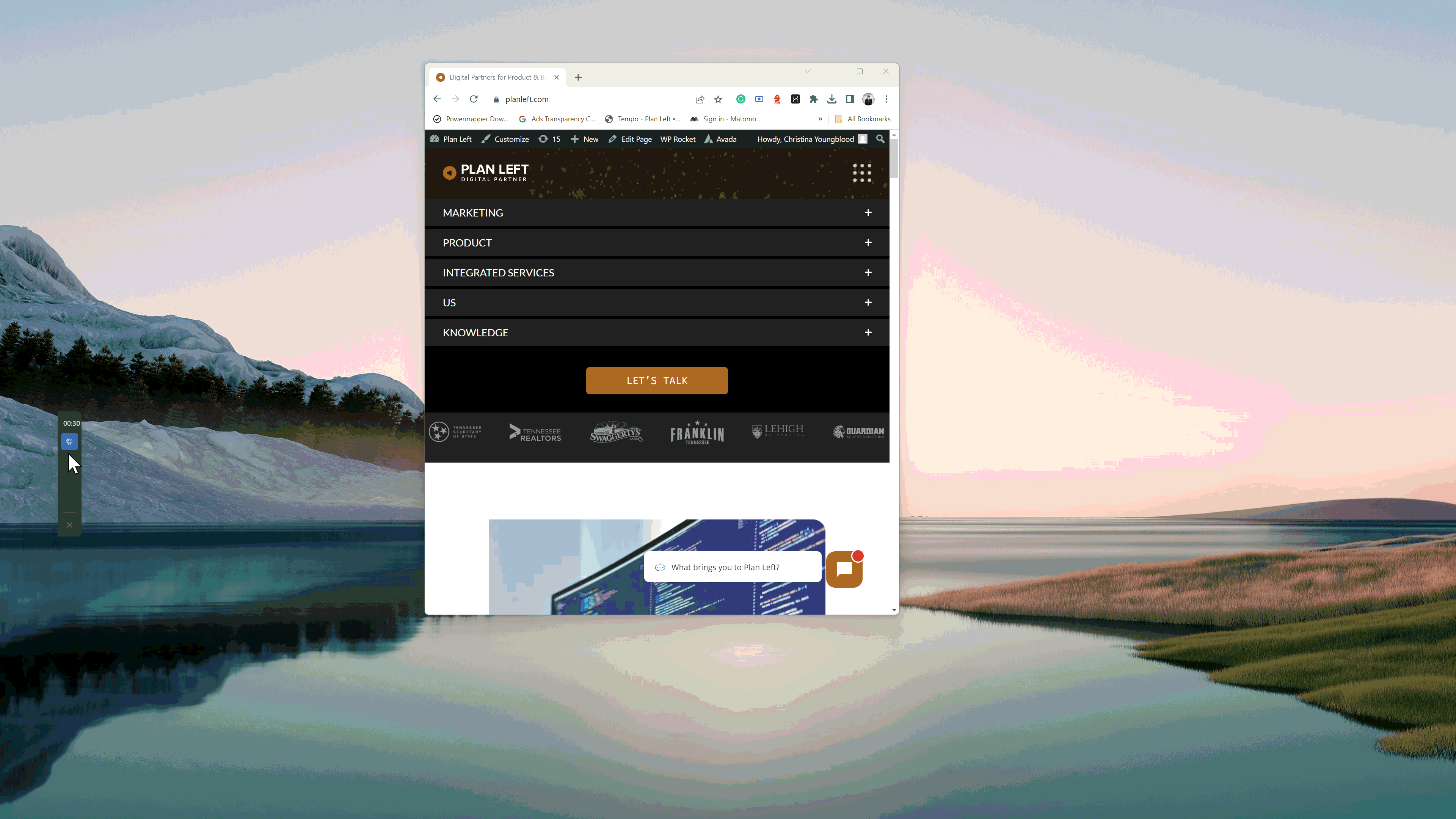 Mobile Keyboard navigation example with visible focus indicator seen scrolling the menu.