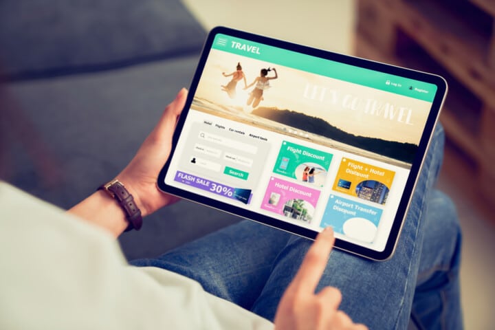 Tablet displays UX/UI design example